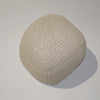 Semi Rounded Pouf Cable Knitted Handmade Seating And Footrest - Beige