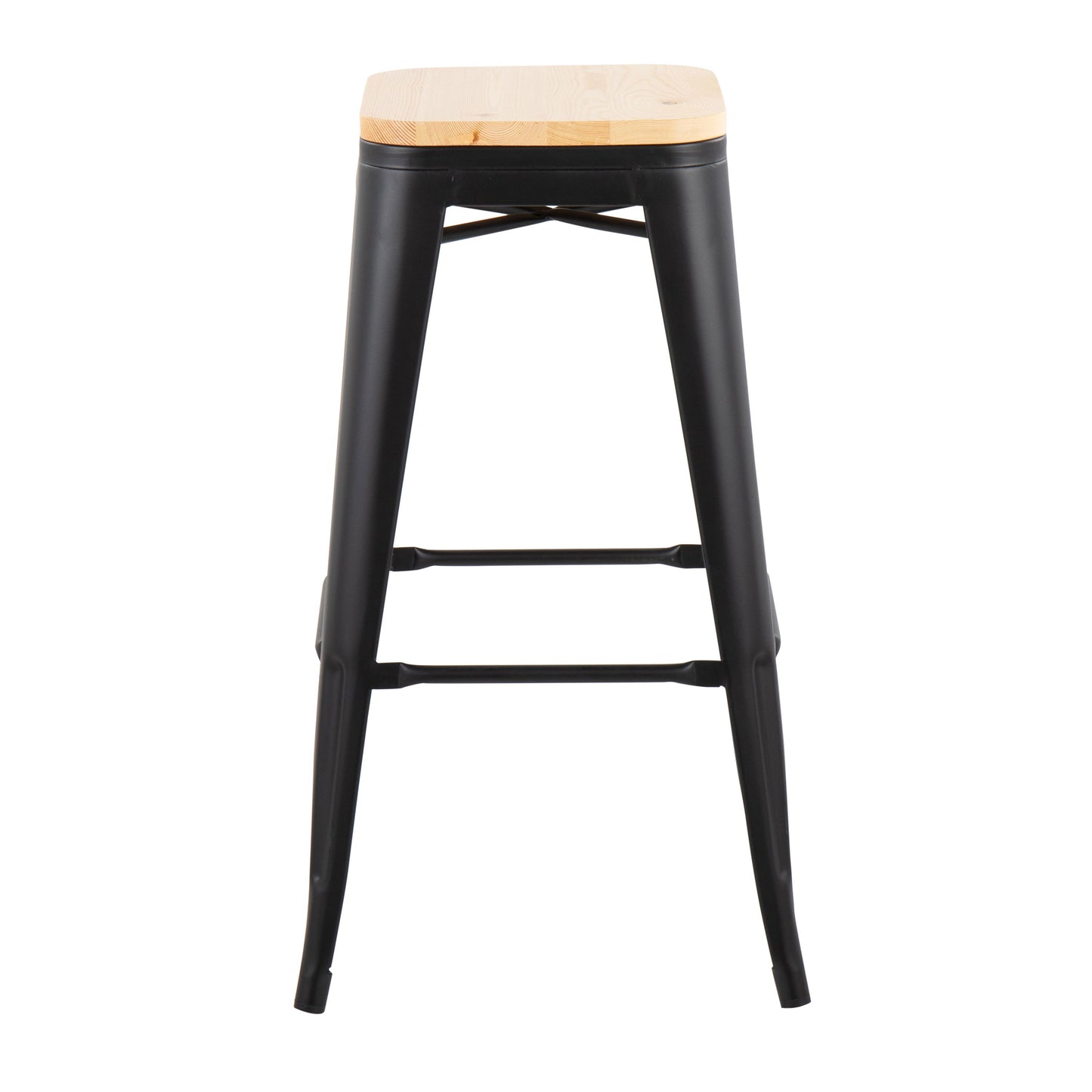 Oregon - Contemporary Barstool (Set of 2) - Black / Natural
