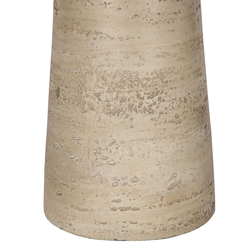 Square Side Table With Pedestal Base - Cream