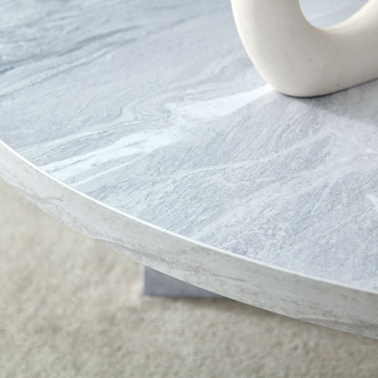 A Multi Style Decor Friendly Round Coffee Table, Featuring Modern Minimalism And Nordic Flair - White