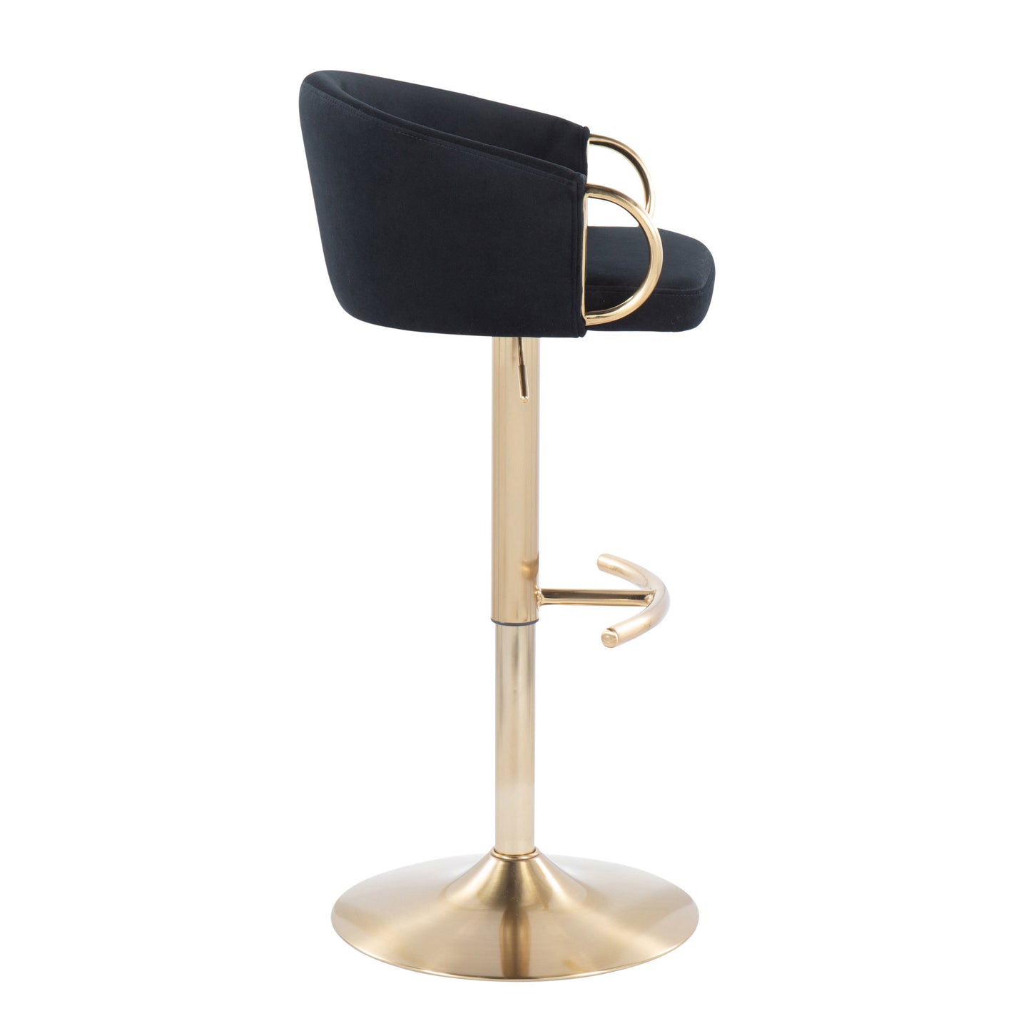 Claire - Contemporary / Glam Adjustable Bar Stool (Set of 2) - Gold / Black