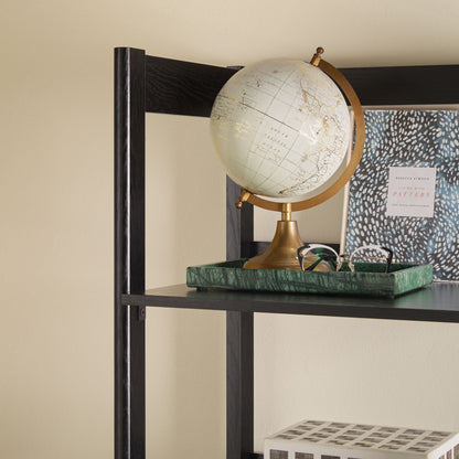 Transitional Narrow Bookshelf With Drawer On Bottom - Black