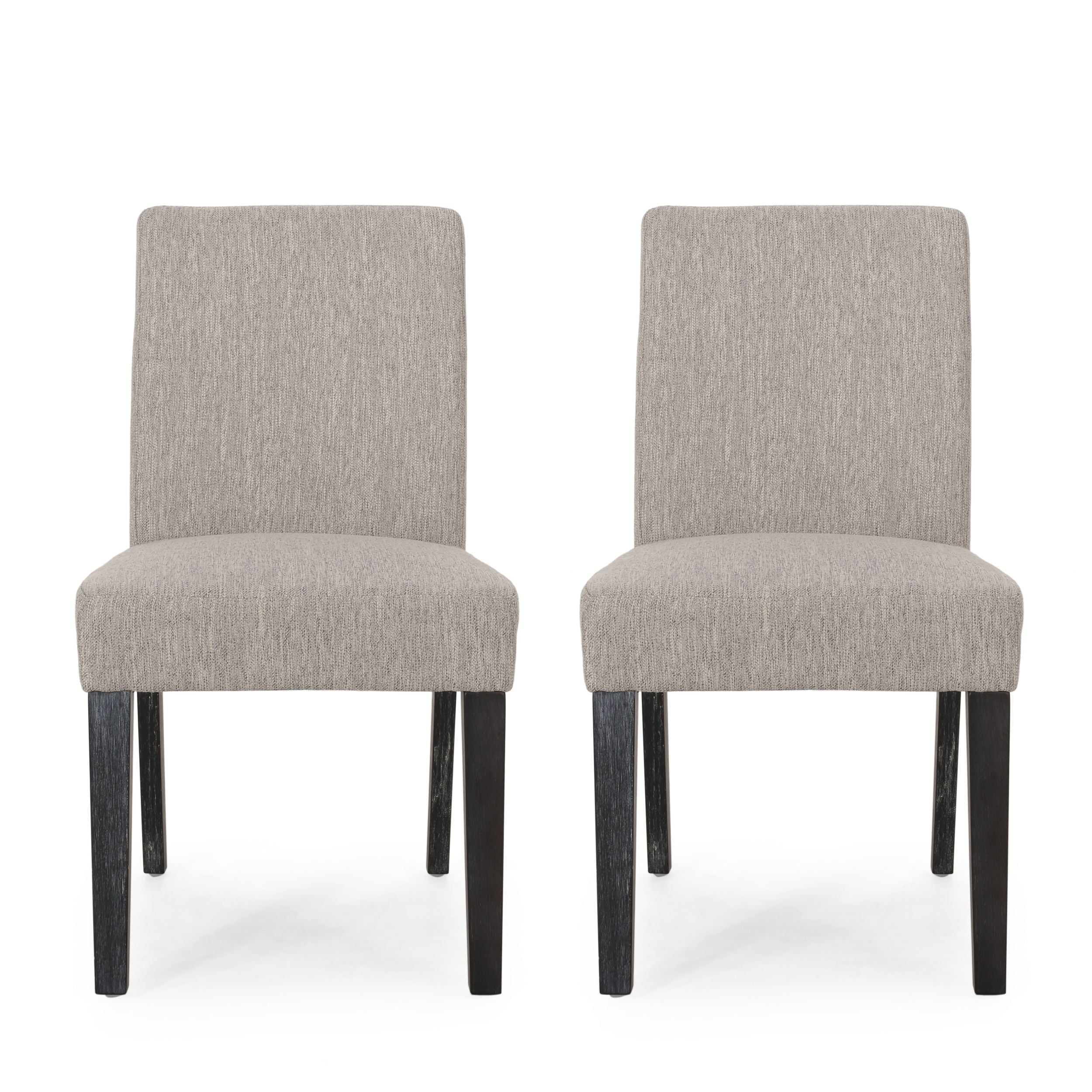 Contemporary Dining Chair With Upholstered Seating - Light Gray