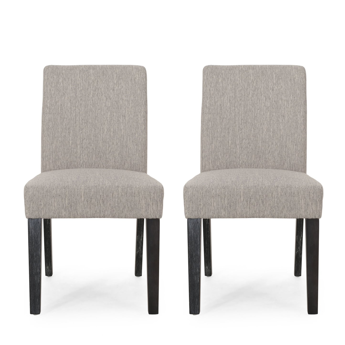 Contemporary Dining Chair With Upholstered Seating - Light Gray