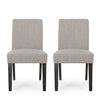 Contemporary Dining Chair With Upholstered Seating - Light Gray