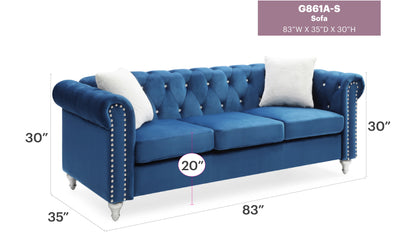 Raisa - Sofa - Navy Blue