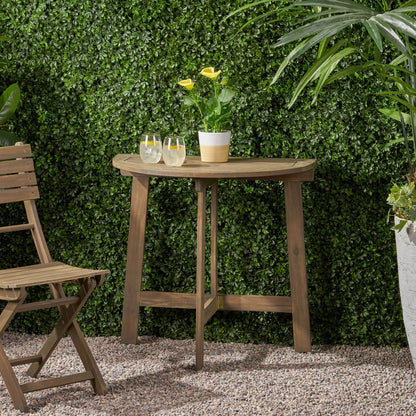 Outdoor Half Round Folding Bistro Table - Gray Finish