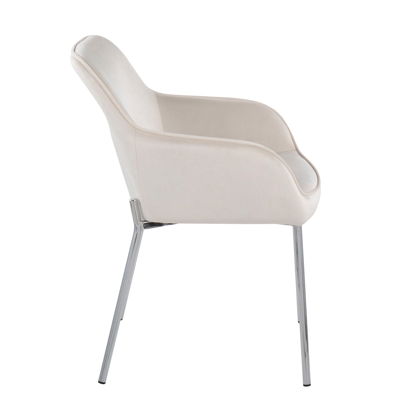 Daniella - Contemporary Dining Chair (Set of 2) - Cream / Chrome