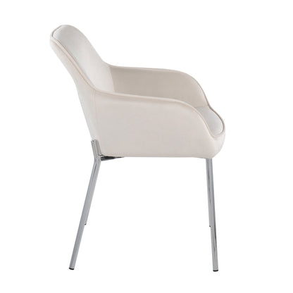 Daniella - Contemporary Dining Chair (Set of 2) - Cream / Chrome