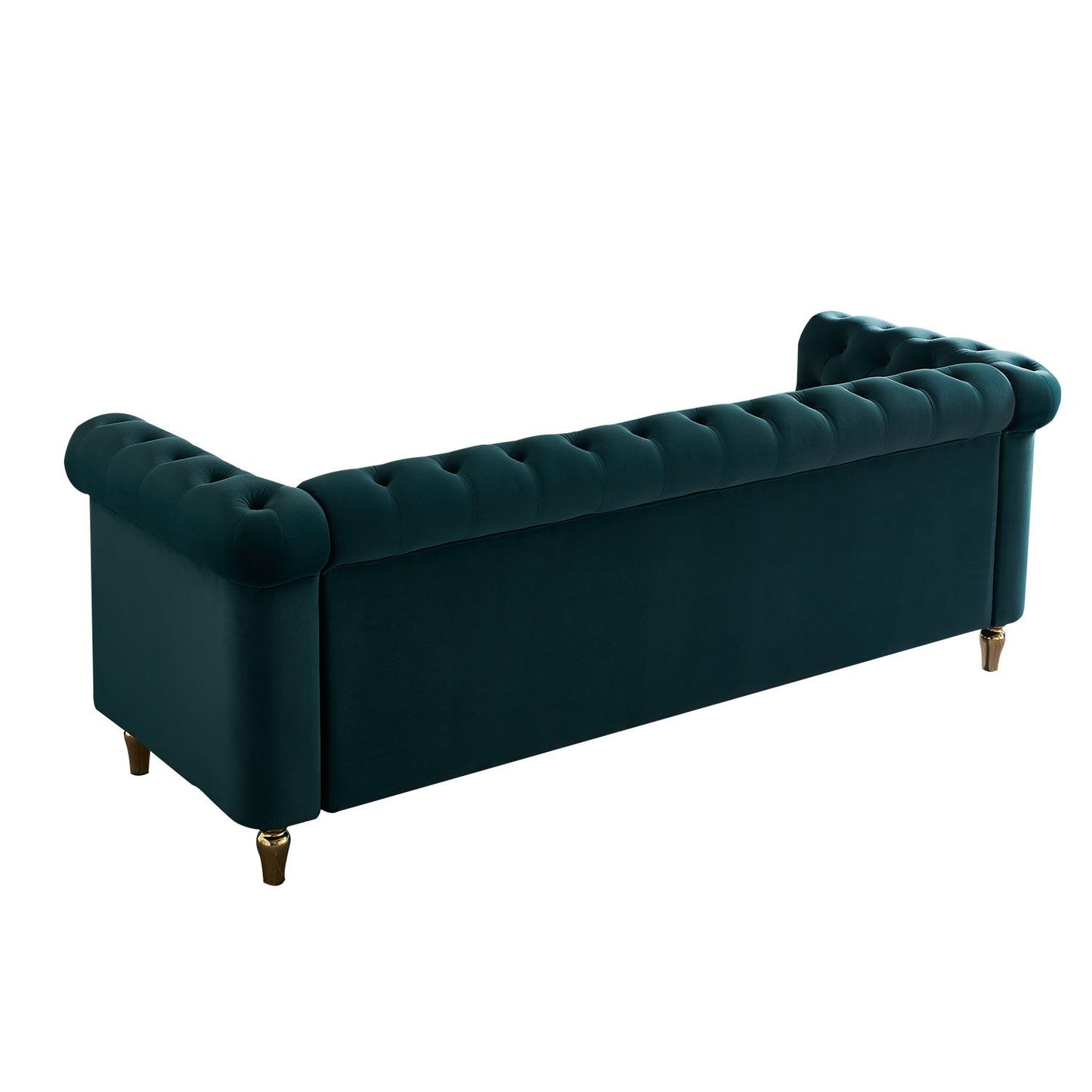 Chesterfield - Velvet Sofa 84.65" For Living Room - Green