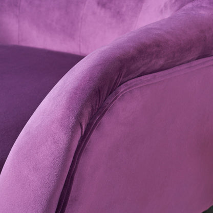 Alyssa - Velvet Arm Chair With Wingback Design - Fuchsia