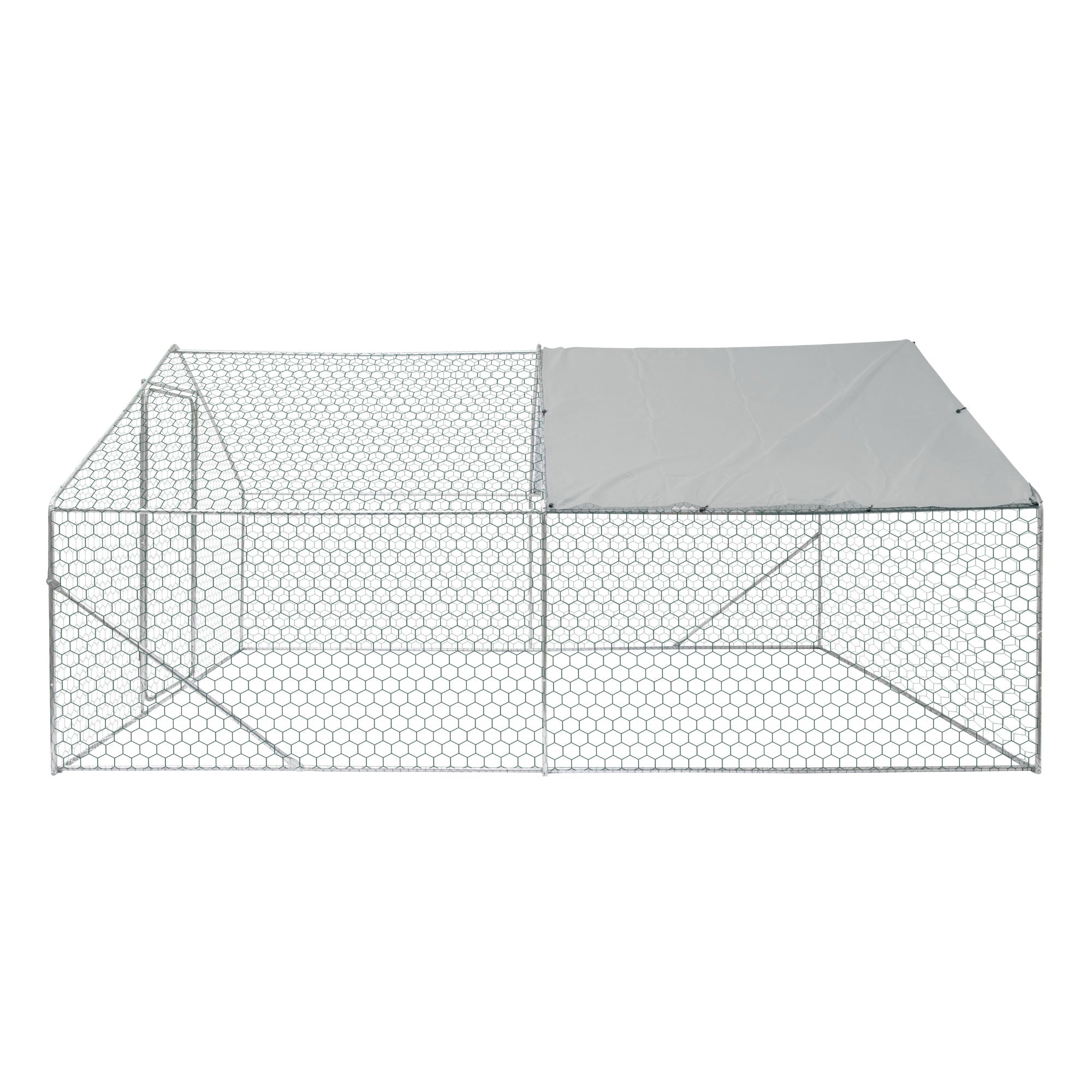 Xpt034 Outdoor Chicken Coop Metal Big Space - Silver Gray