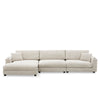 Oversized Sectional L Shaped Cloud Couch With USB Charging Port Cup Holder Deep And Wide Seat Sofa With Chaise Comfy - Beige