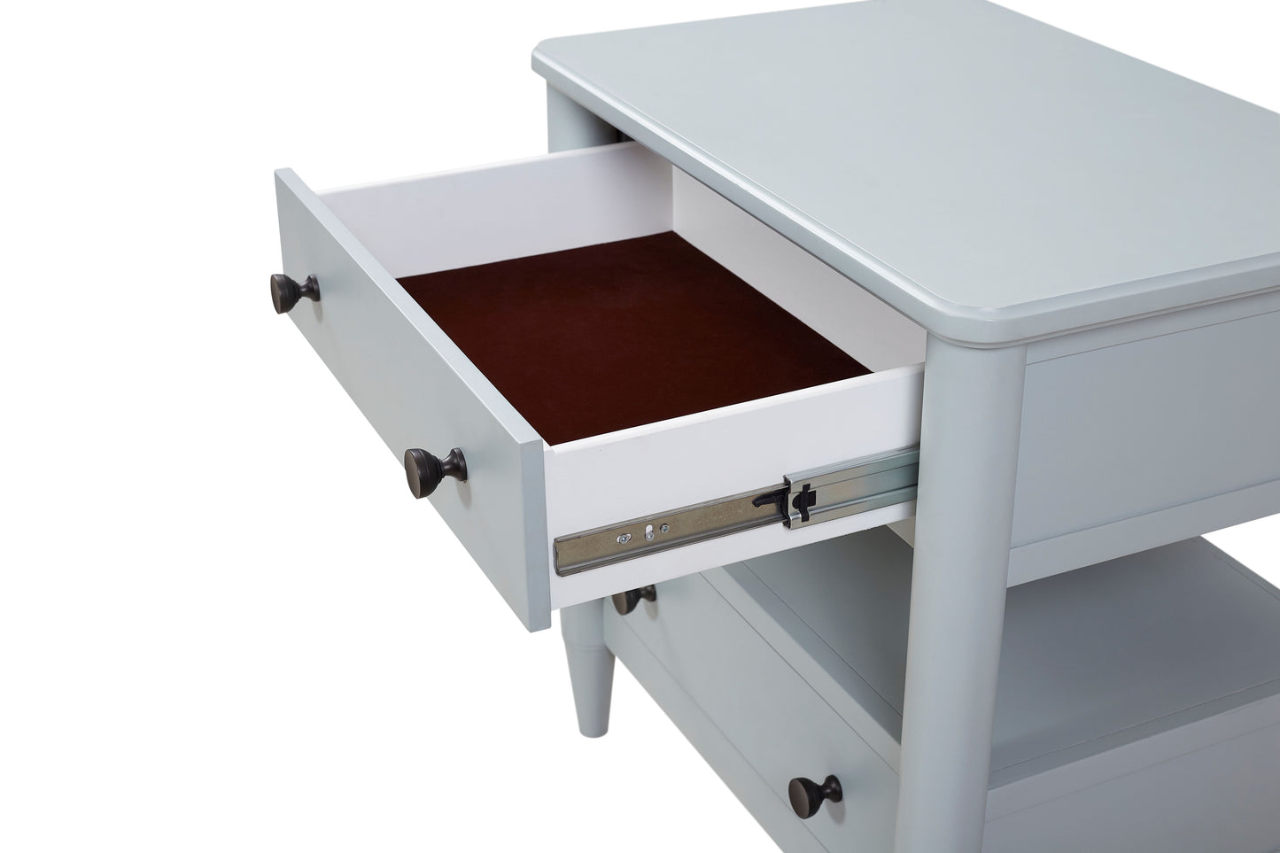 Open Nightstand With 2 Drawers - Light Blue
