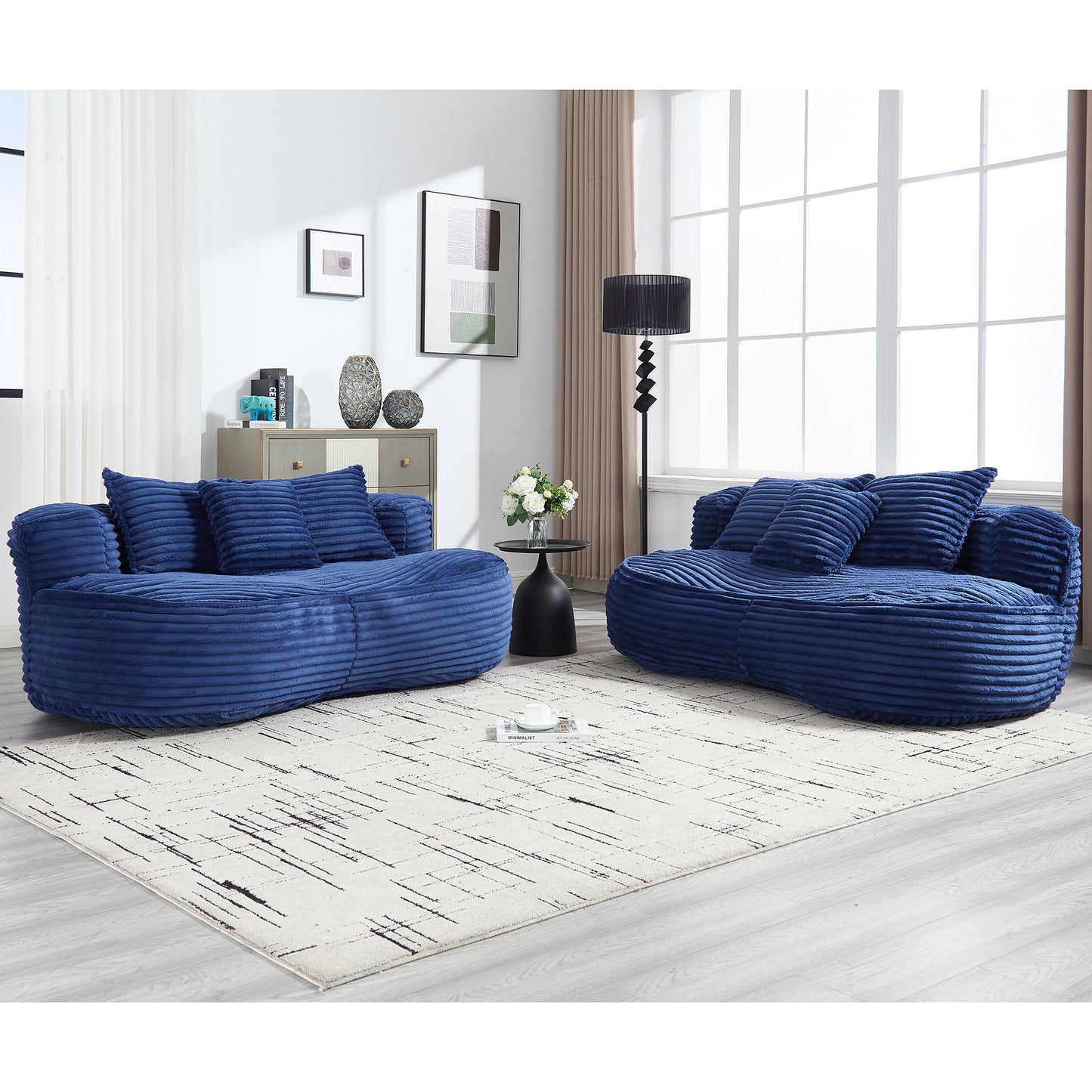 Bean Bag Sofa Lazy Sofa Durable Comfort Lounger High Back Chair For Adults And Kids, Indoor & Outdoor - Navy
