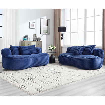 Bean Bag Sofa Lazy Sofa Durable Comfort Lounger High Back Chair For Adults And Kids, Indoor & Outdoor - Navy
