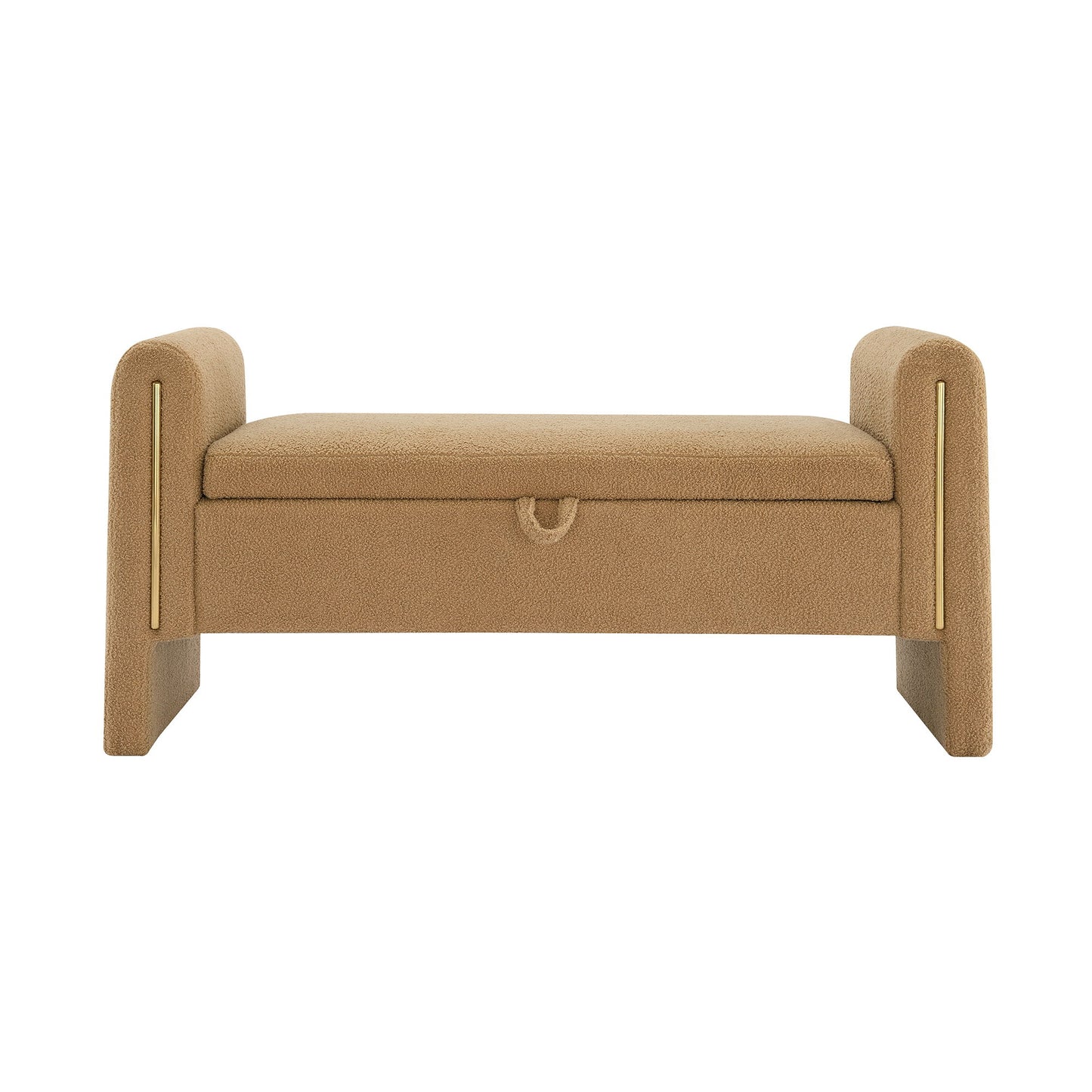 Modern Teddy Bed End Bench With Arms And Storage, Upholstered Large Foot Rest Stool, Comfy Window Vanity Bench For Living Room, Dorm, Coffee Table, Teddy - Coffee