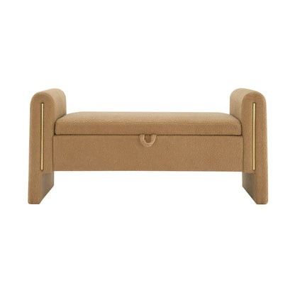 Modern Teddy Bed End Bench With Arms And Storage, Upholstered Large Foot Rest Stool, Comfy Window Vanity Bench For Living Room, Dorm, Coffee Table, Teddy - Coffee