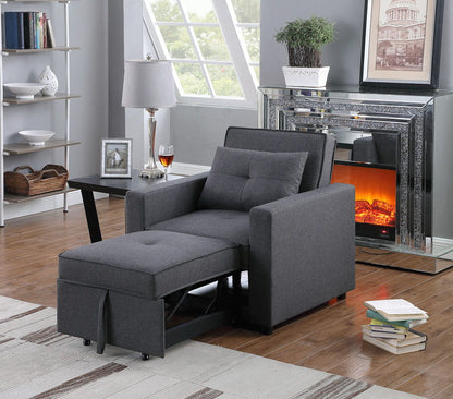Zoey - Convertible Sleeper Chair With Side Pocket - Dark Gray