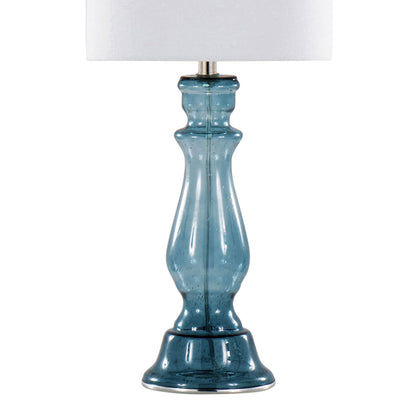 Bishop - Contemporary Clear Angel Table Lamp (Set of 2) - Blue / Polished Nickel / White