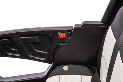 12V7A*2 30W*4 Four-Wheel Drive Leather Seat One Button Start, Forward And Backward, High And Low Speed, Music, Front Light, Power Display, Two Doors Can Open, 2.4G R / C, Seat Belt Four Wheel Absorber - Black