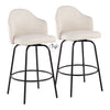 Ahoy - Contemporary Fixed Height Counter Stool (Set of 2) - Black / Cream