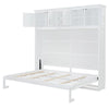 Queen Size Murphy Wall Bed With Top Cabinets & Wine Rack - White