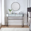 Mirrored Makeup Vanity Table With Stainless Steel Base, Mirrored Console Dressing Table With 2 Drawers, Versatile Desk For Bedroom And Office - Silver