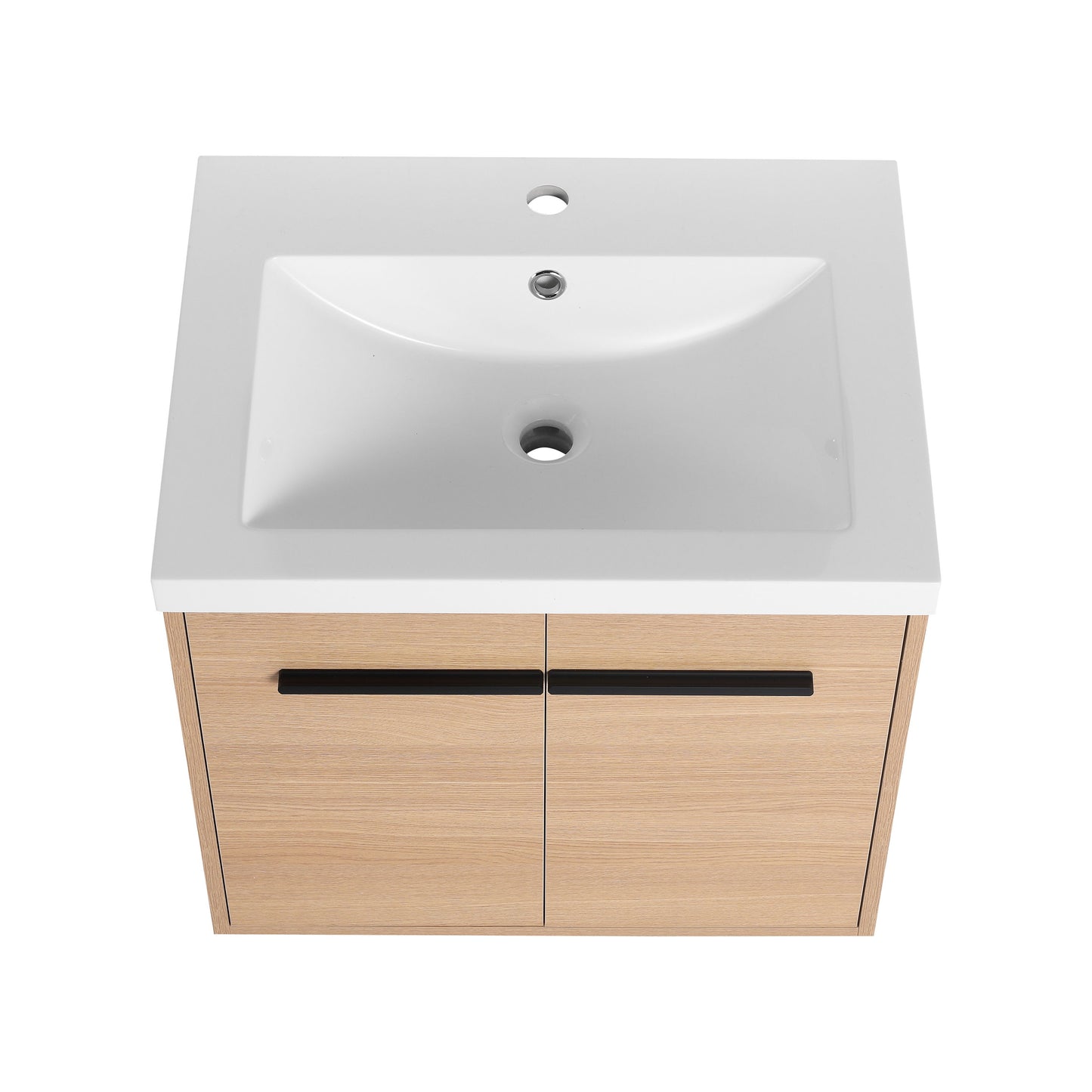 Bathroom Vanity Set With Resin Countertop Sink, 2 Doors - Oak