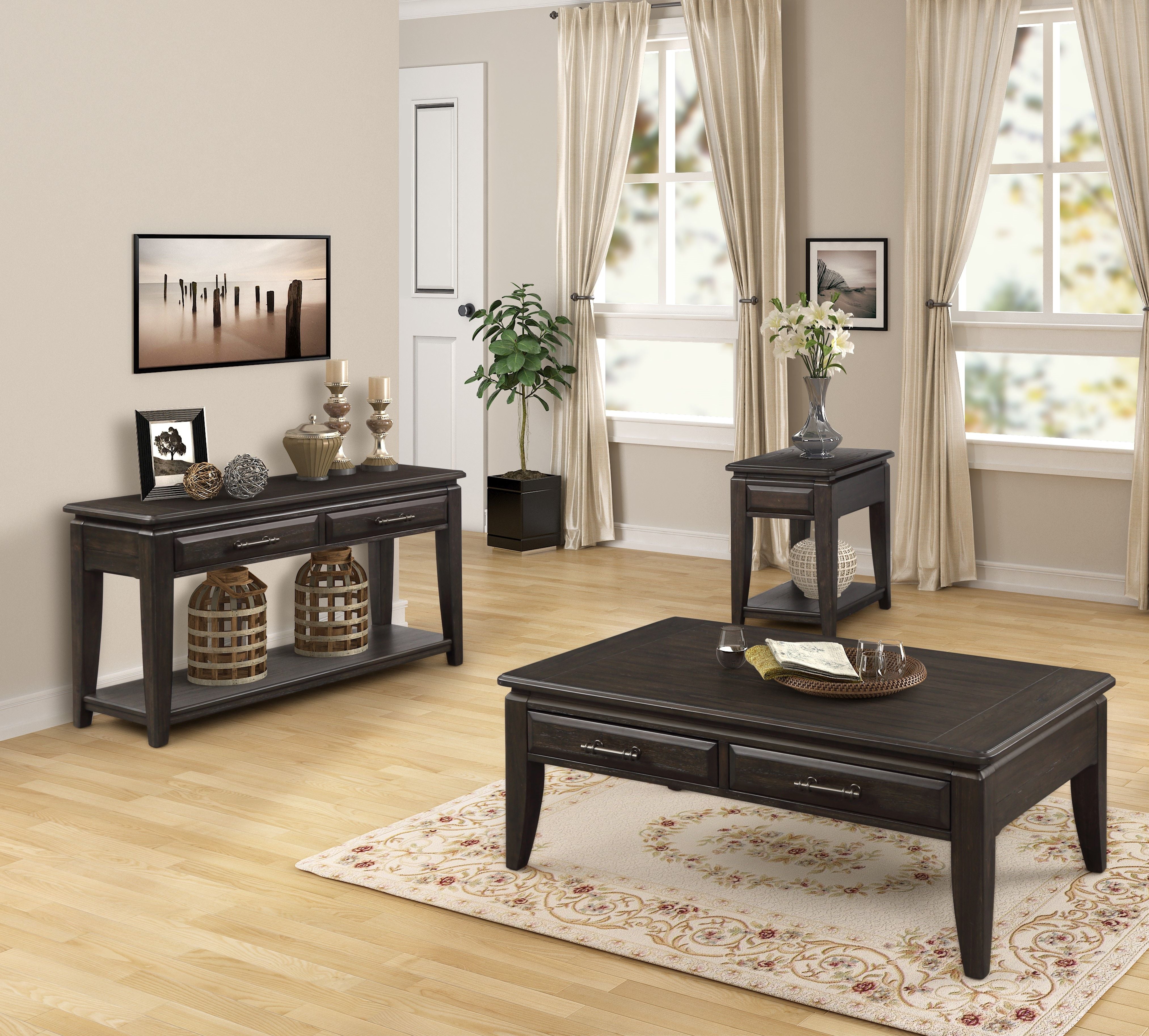 Traditional Cocktail Table With Storage - Mahogany