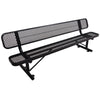 8' Outdoor Steel Bench With Backrest - Black