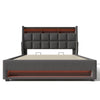 Full Size Upholstered Platform Bed With A Hydraulic Storage System, LED And USB Charging (Without Mattress) - Gray