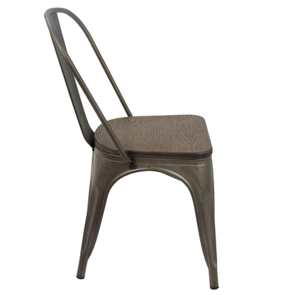 Oregon - Industrial / Farmhouse Stackable Dining Chair (Set of 2) - Espresso