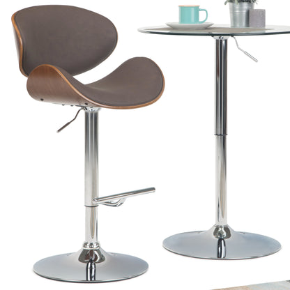 Marana - Bentwood Adjustable Swivel Bar Stool - Distressed Brown
