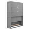 Full Size Murphy Wall Bed & Shelves - Gray