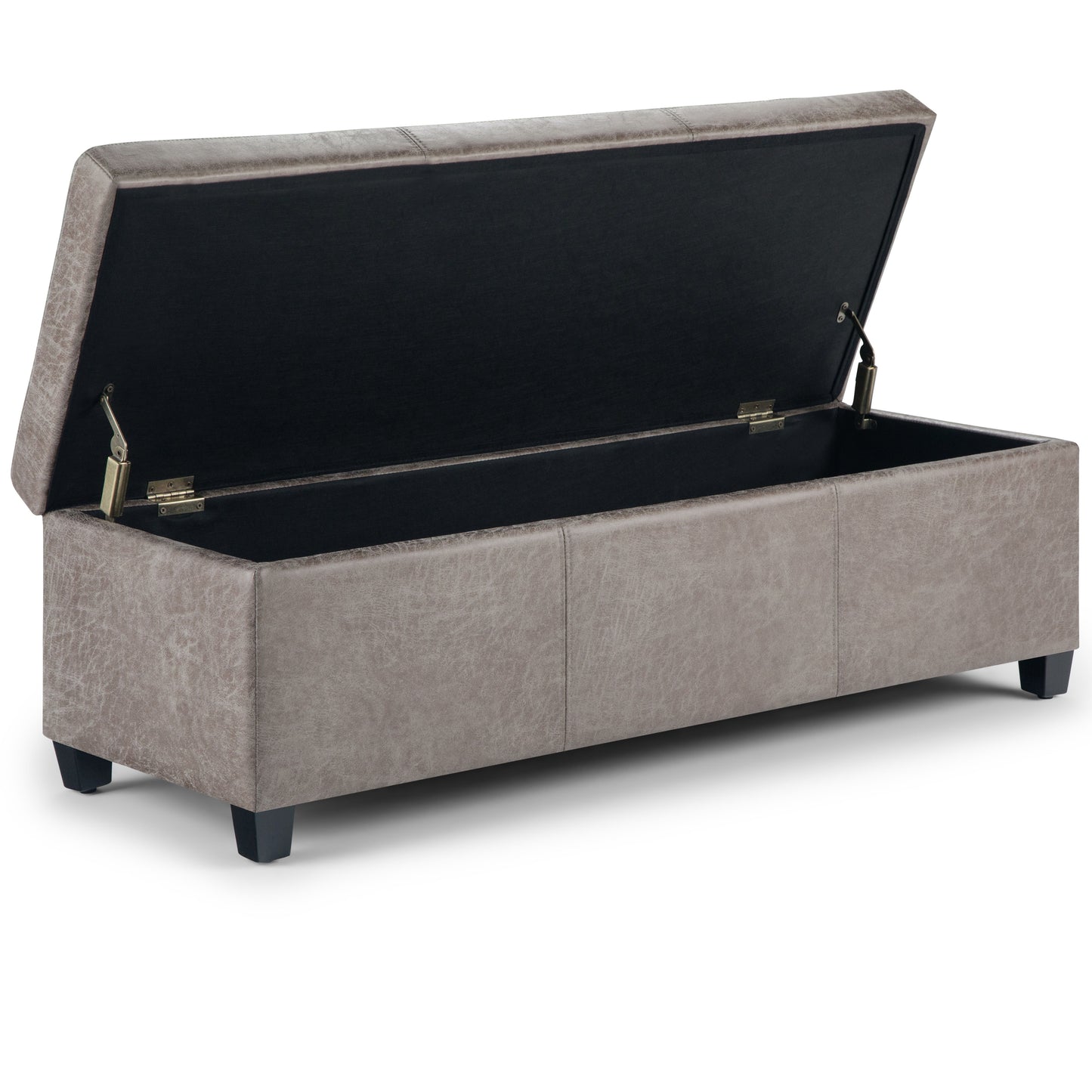 Avalon - Storage Ottoman Bench - Distressed Gray Taupe