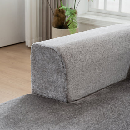 Modular Sectional Sofa With L Shape Chaise, Cloud Sectional Modern Sleeper Couch With Deep Seat, Sponge Compression Sofas - Gray