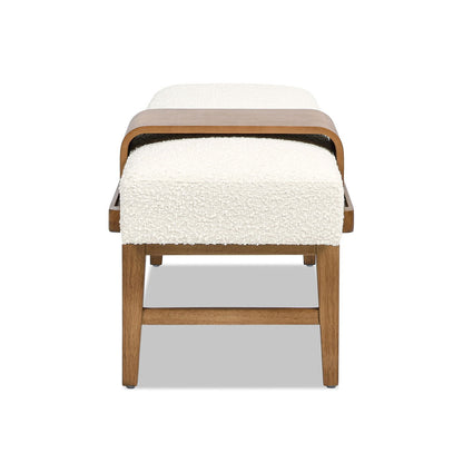 Billie - Modern Telephone Bench With Sliding Shelf - Ivory White