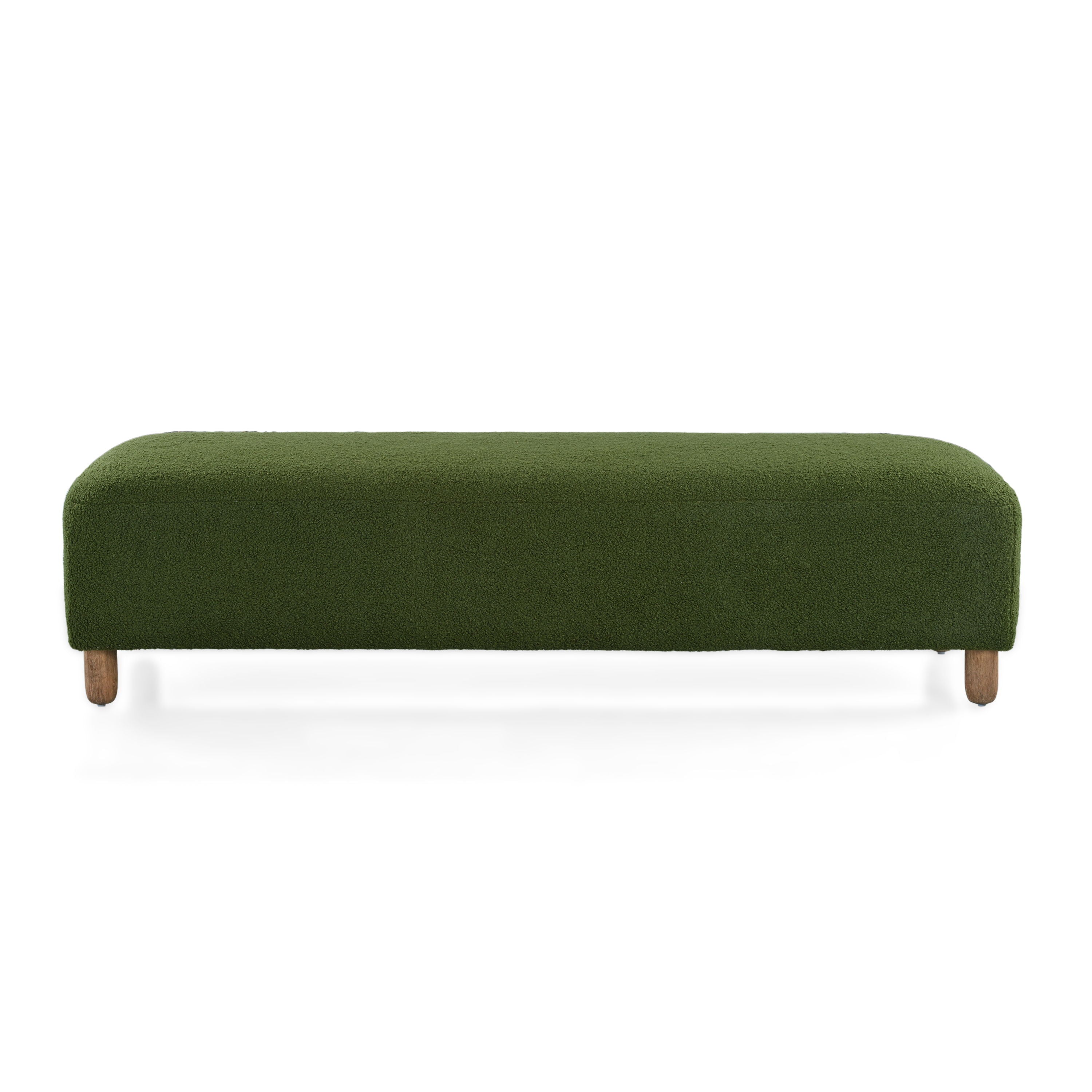 Elegant Ottoman With Comfortable Cushion And High Quality Upholstery - Dark Green