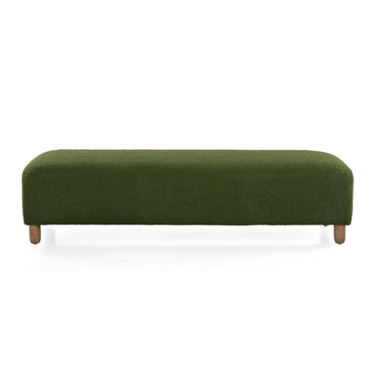 Elegant Ottoman With Comfortable Cushion And High Quality Upholstery - Dark Green