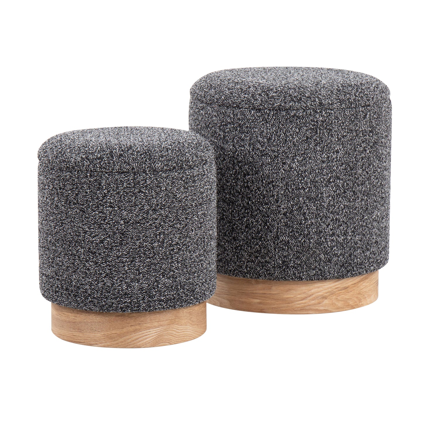 Marla - Contemporary Nesting Ottoman Set - Natural / Black