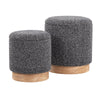 Marla - Contemporary Nesting Ottoman Set - Natural / Black