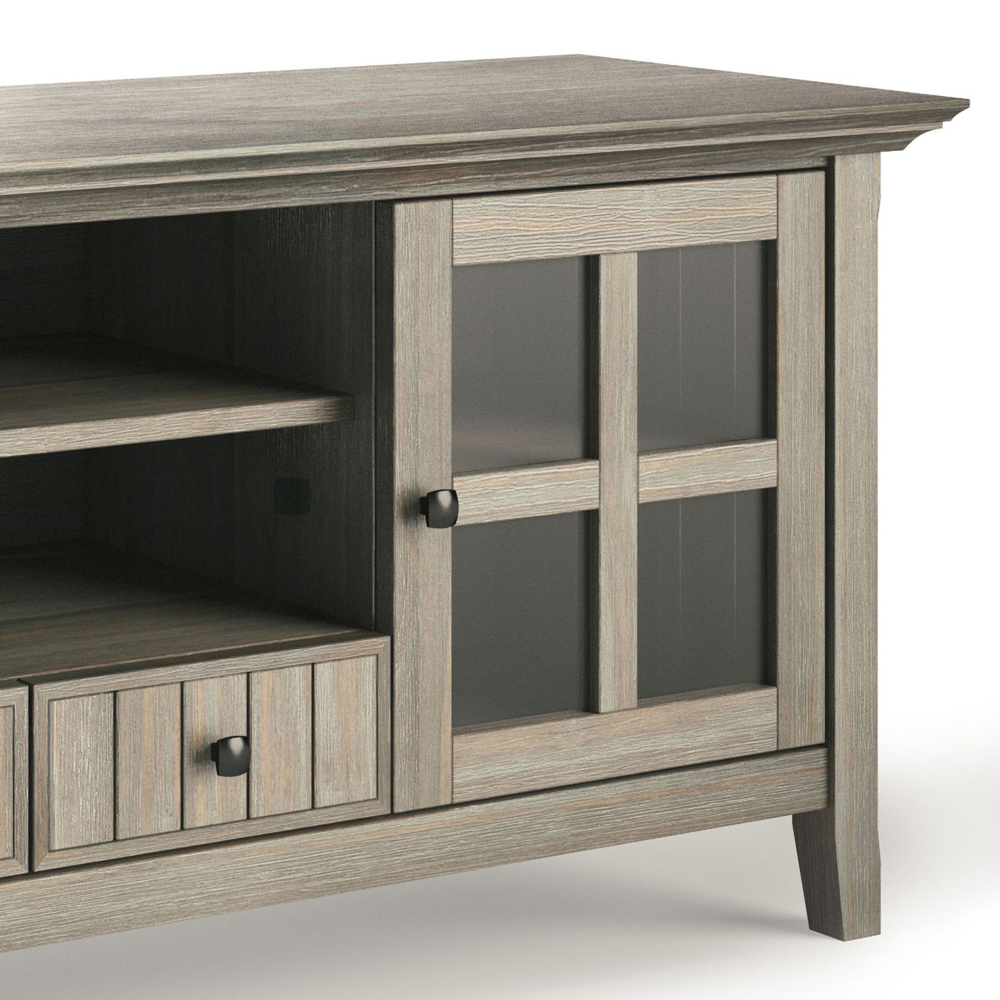 Acadian - TV Media Stand - Distressed Gray