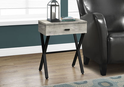 Accent Side Table, 1 Storage Drawer, Contemporary And Modern - Gray