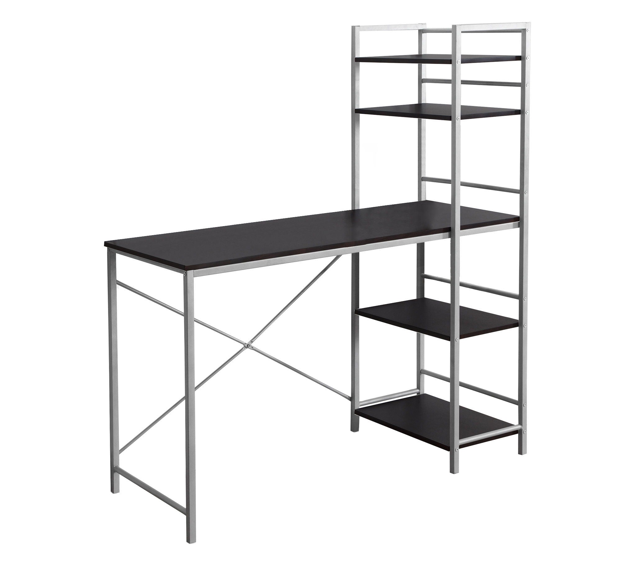 Computer Desk For Home Office, Laptop, Storage Shelves, Contemporary & Modern - Espresso