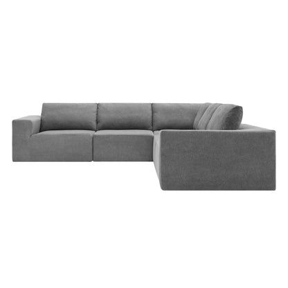 Modular L Shaped Sectional Sofa, Luxury Floor Couch Set, Upholstered Indoor Furniture, Foam - Filled Sleeper Sofa Bed 5 Pieces Free Combination - Gray