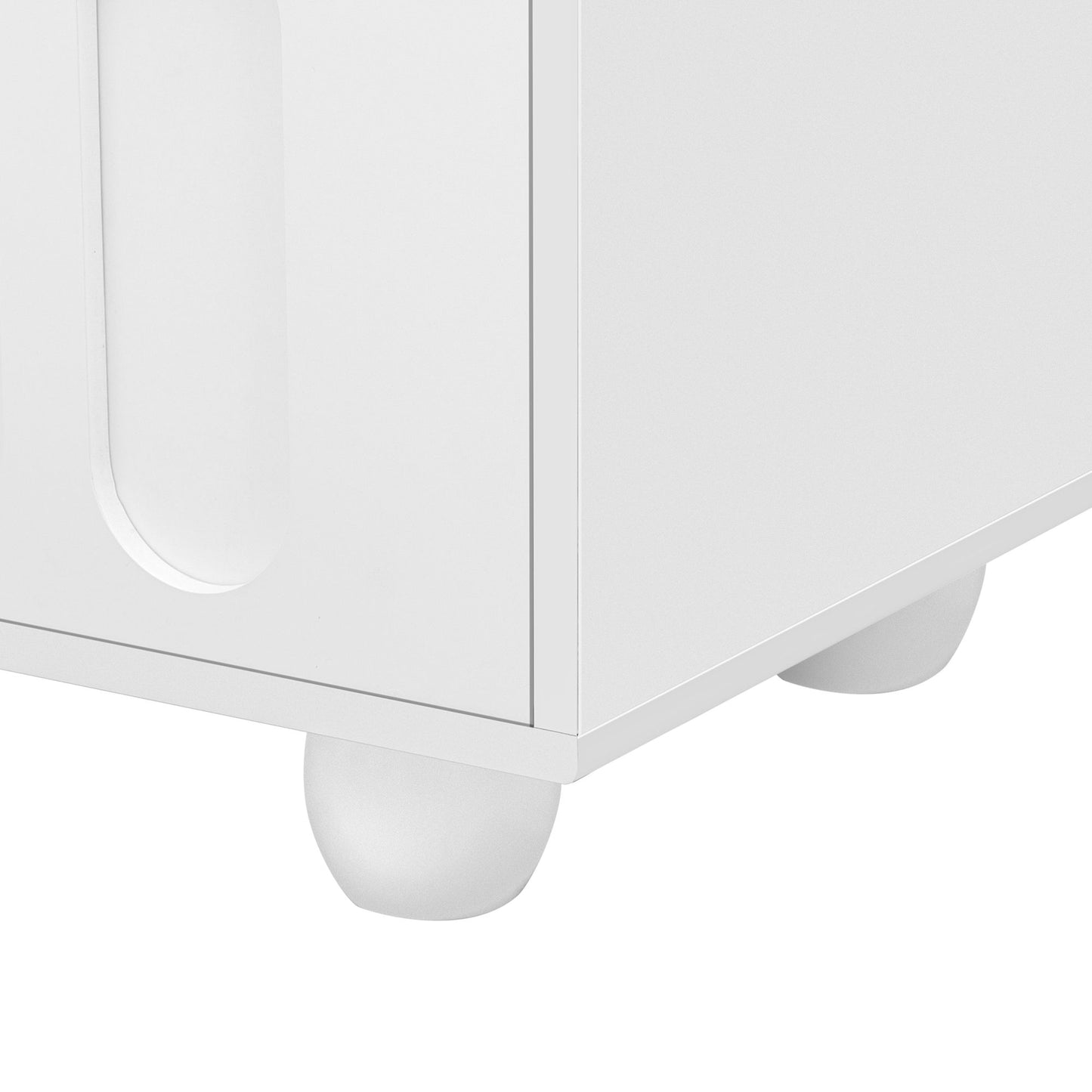 Modern TV Stand For TVs Up To 80", Entertainment Center With Glass Door, 2 Drawers And Cabinets, Wood TV Storage Cabinet With Solid Wood Legs And Metal Handles For Living Room - White