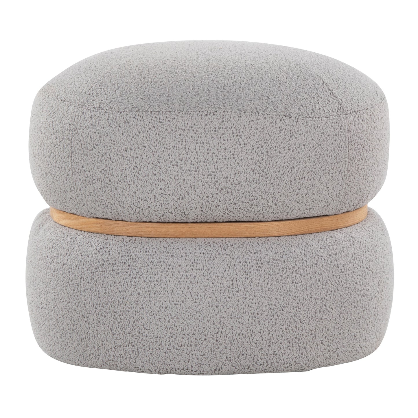 Cinch - Contemporary Pouf Ottoman - Gray / Natural