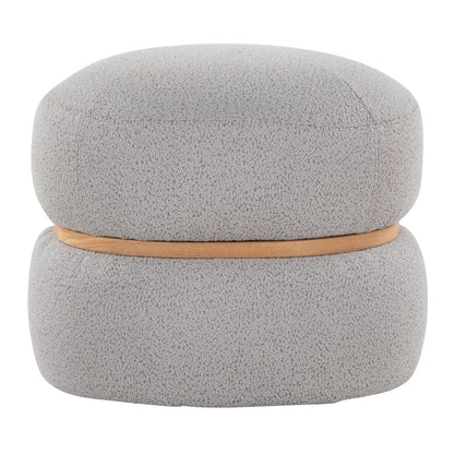 Cinch - Contemporary Pouf Ottoman - Gray / Natural