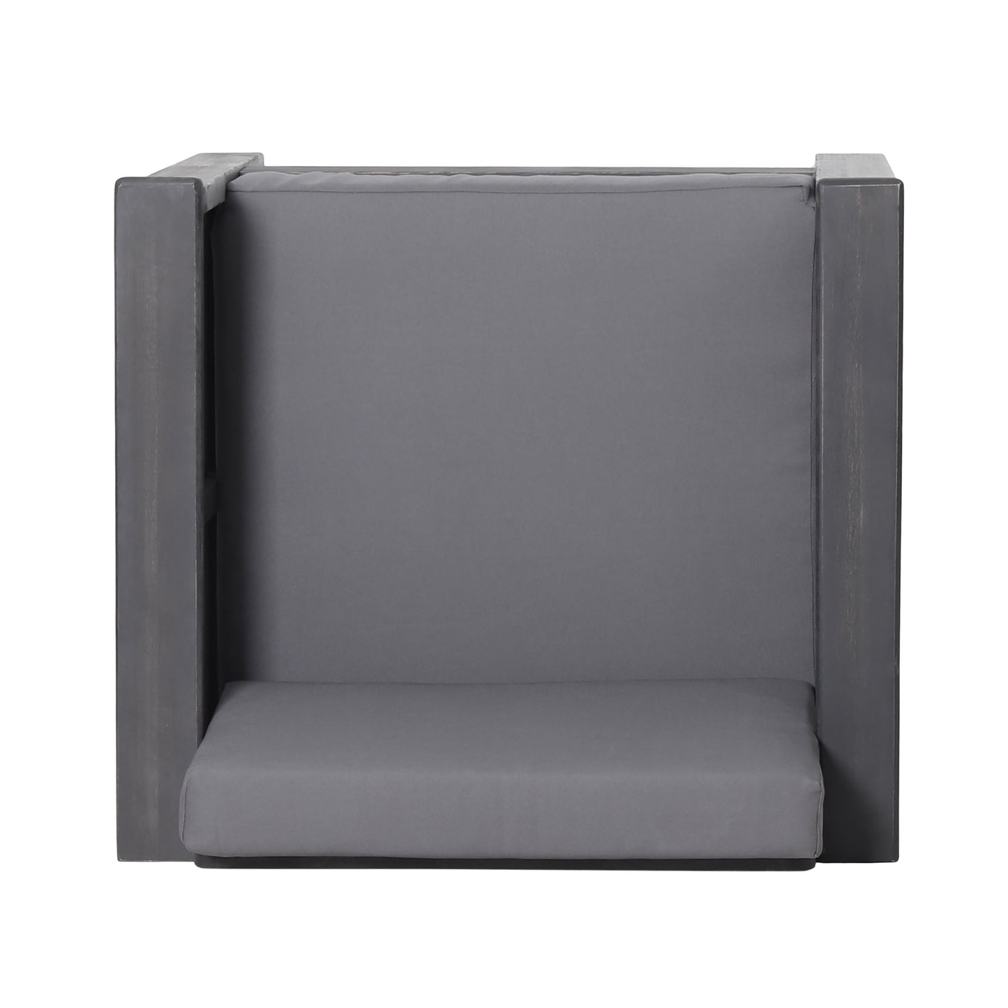 Acacia Wood Loveseat And Coffee Table Set With Cushions - Gray